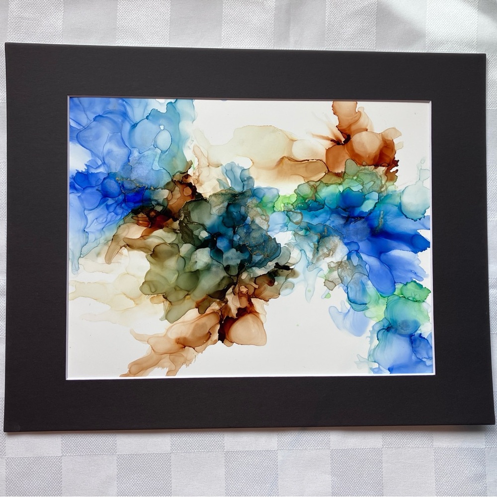 Abstract Floral Inspired Alcohol Ink Original Wall Art Painting